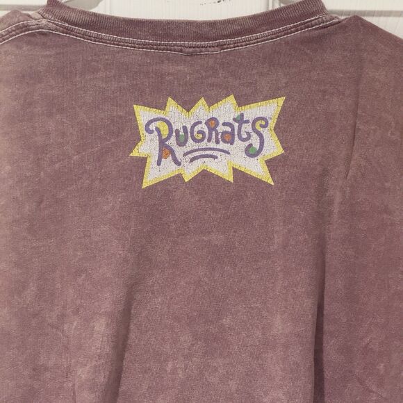 Rugrats Nickelodeon XL T-Shirt Washed Maroon boxy Vintage 90s Y2K Graphic Tee - Picture 3 of 7